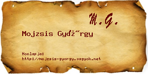 Mojzsis György névjegykártya